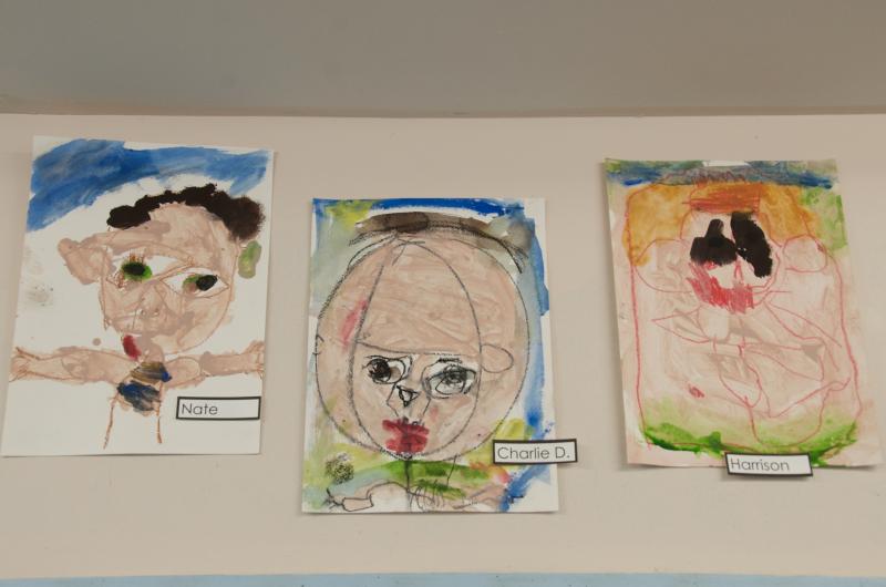 Kids painted self portraits after learning about them from local artist Lynne Kuhl. BY GEORGIA SPARLING